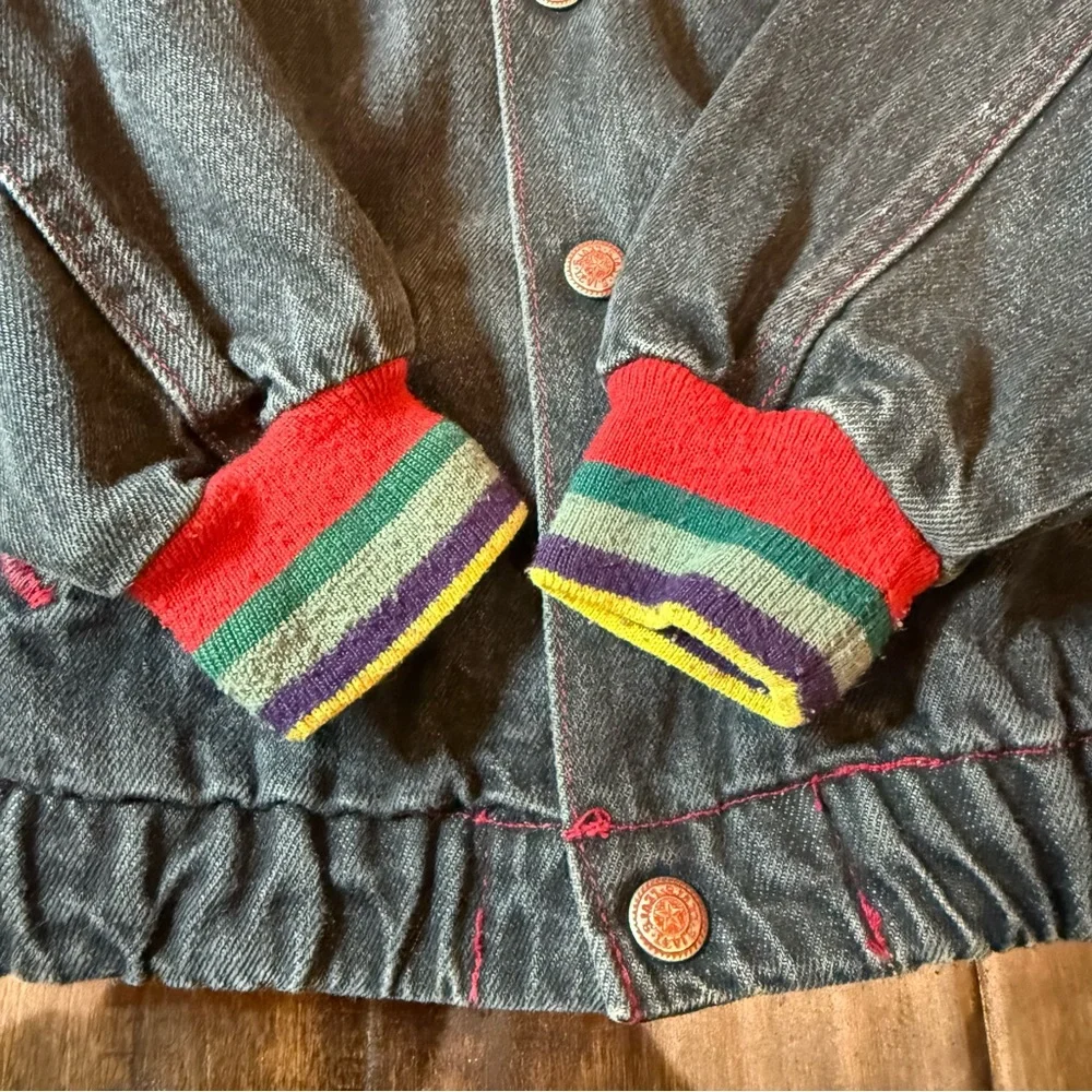 Vintage Retro Little Levi’s Kids Bomber Jean Jacket size 4T Streetwear Hip Hop